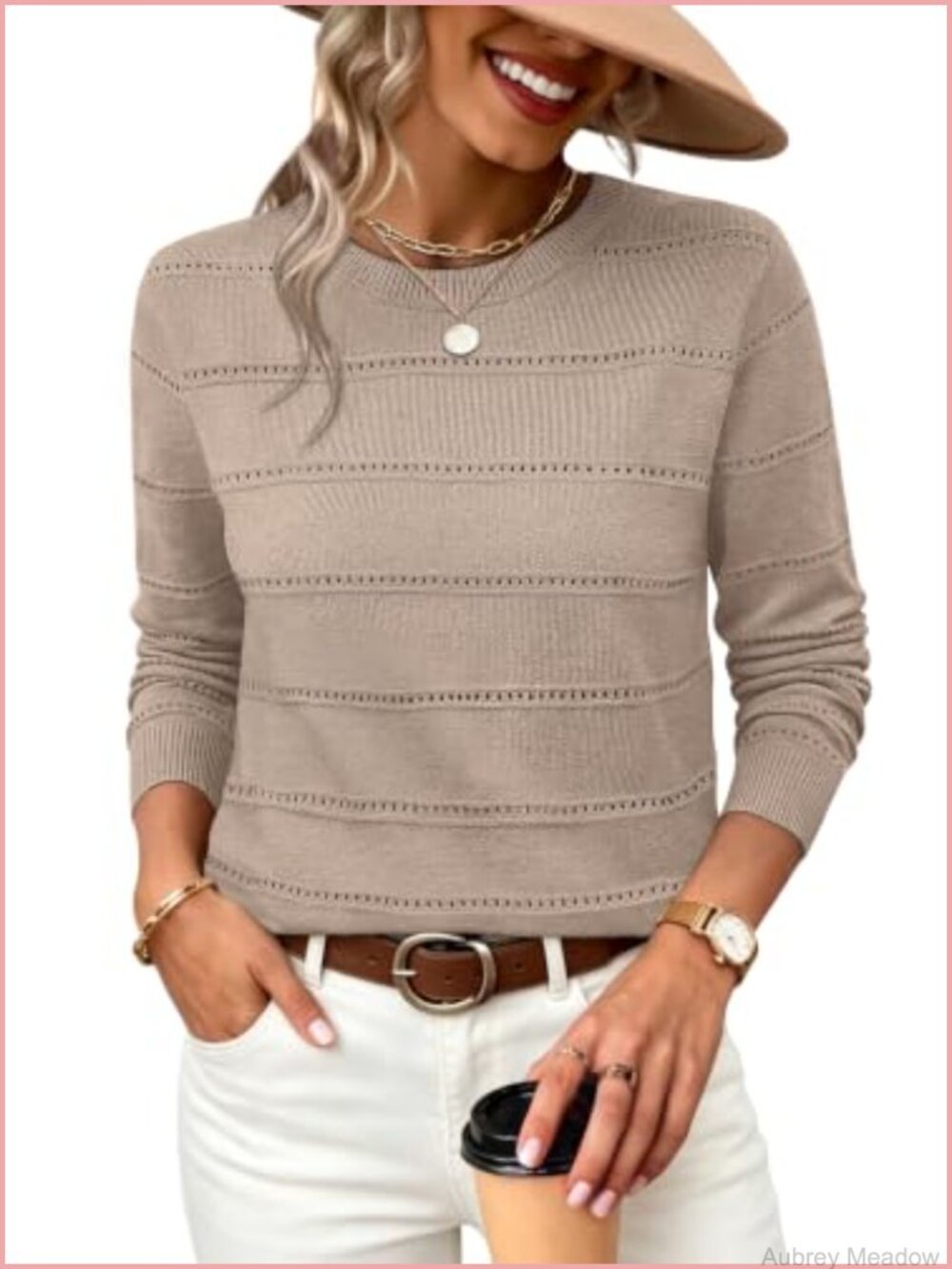 Women's Lightweight Hollow Out Knit Pullover Sweater 3-Season Top Cap Sleeve